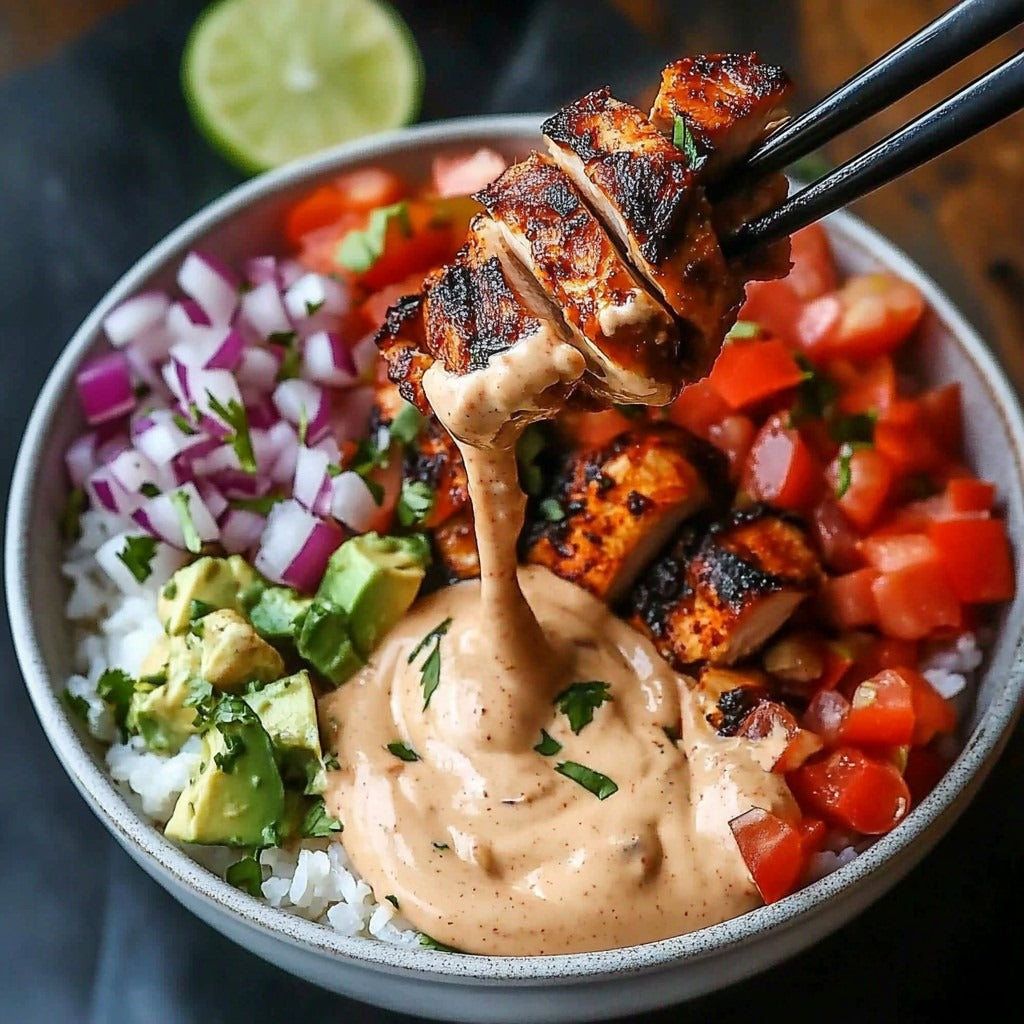 Protein Peri Peri Grilled Burrito Bowls with Chipotle Aioli & Fresh Pico